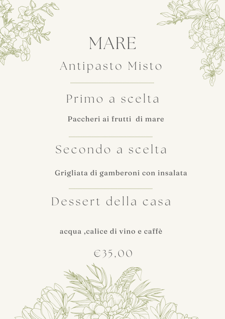 Copia di menù promozionale mare