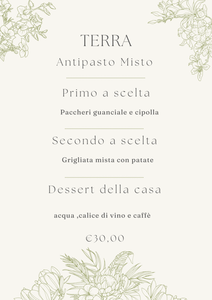 menù promozionale terra